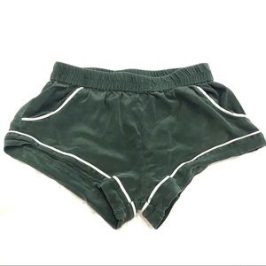 Madison du Soir Silk Bardot PJ Shorts in Emerald